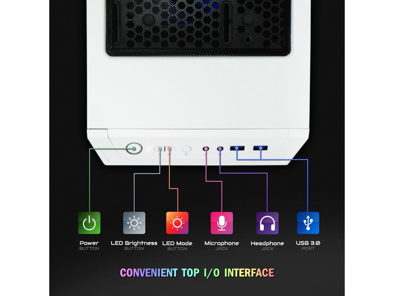 B450M Dark Castle Desktop Computer, AMD Ryzen 7 Gen 5, 16GB, +1TB HD 1TB SSD