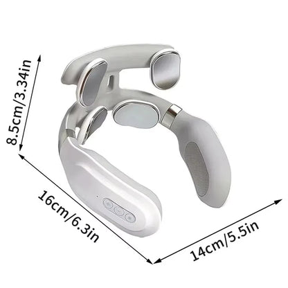 Heated Neck & Spine Massager – 4D Head Relief with Vibration, Heat & Breathing Light