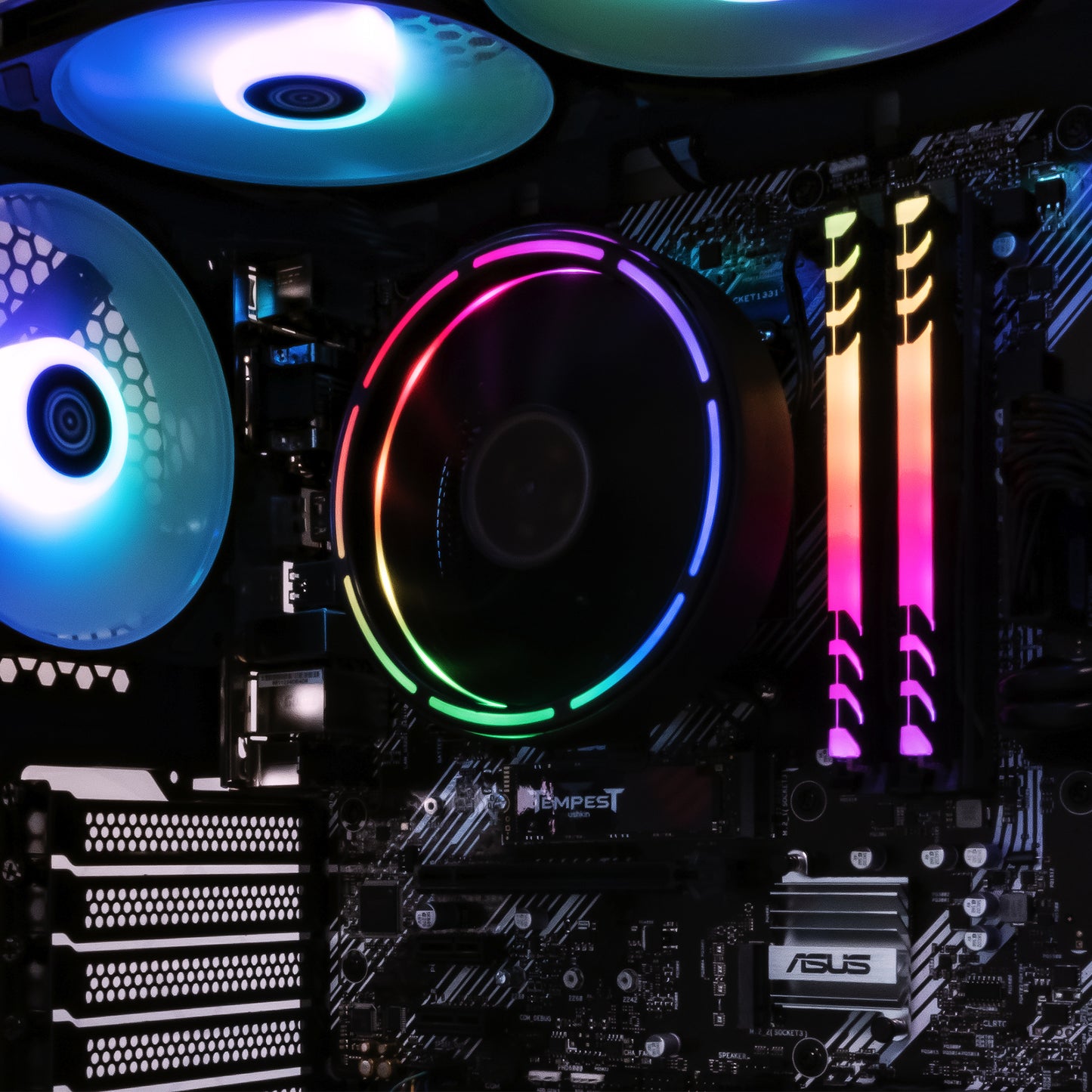 B450M Dark Castle Desktop Computer, AMD Ryzen 7 Gen 5, 16GB, +1TB HD 1TB SSD